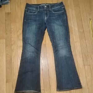 American Eagle 'artist'flare jeans womens 6 short mid rise stretch denim